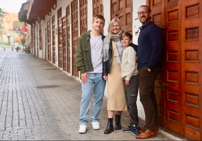 Family portrait along a Rabat medina street